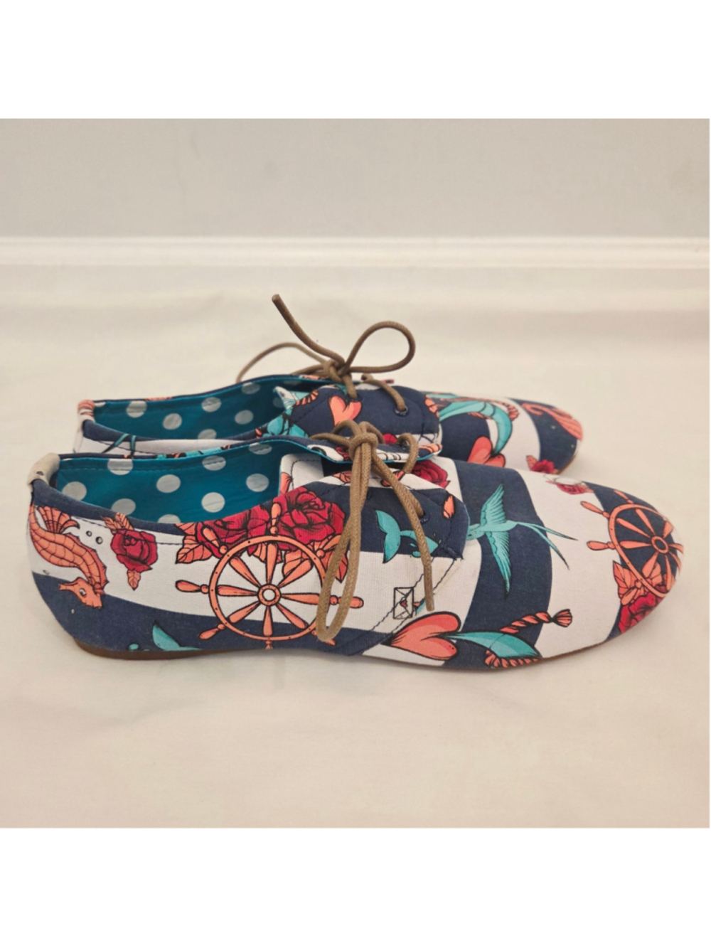 Iron Fist canvas oxfords nautical print Size 8